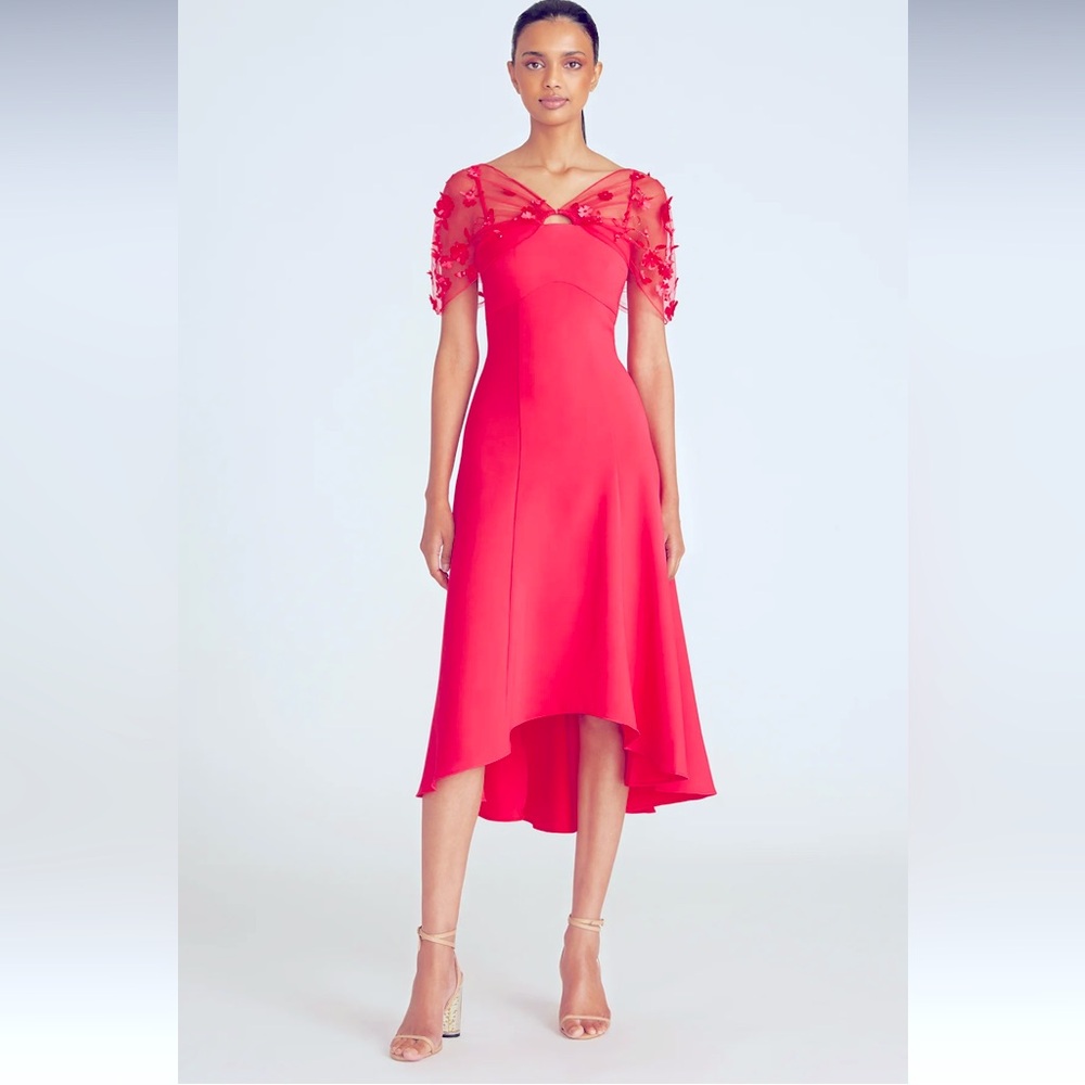 Theia midi high-low cocktail dress